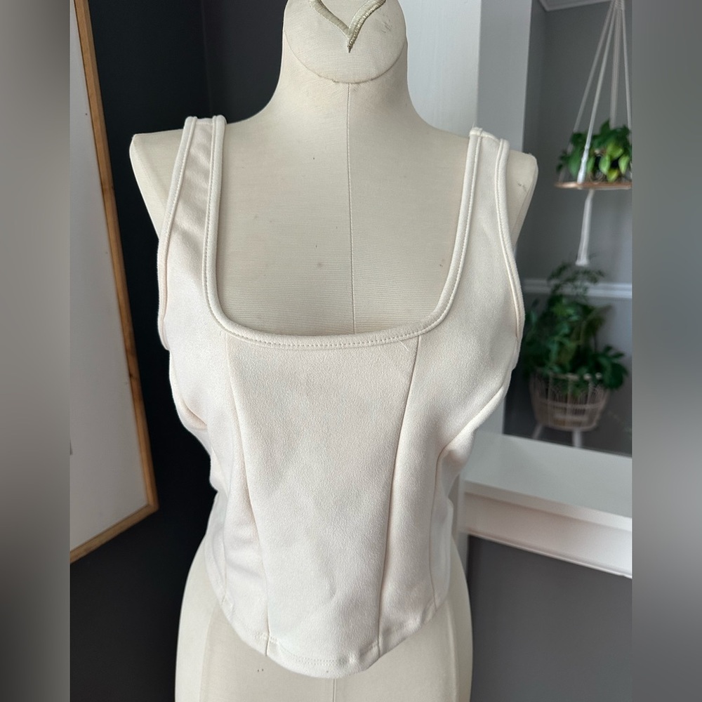 Cream Sleeveless Top